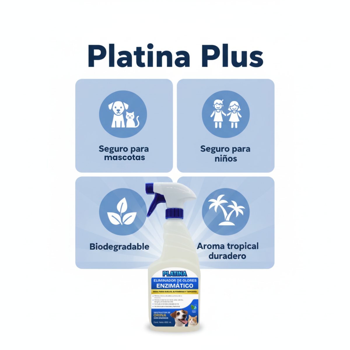 Limpiador enzimático de Orina y Eliminador de Olores en Spray - 650 ml