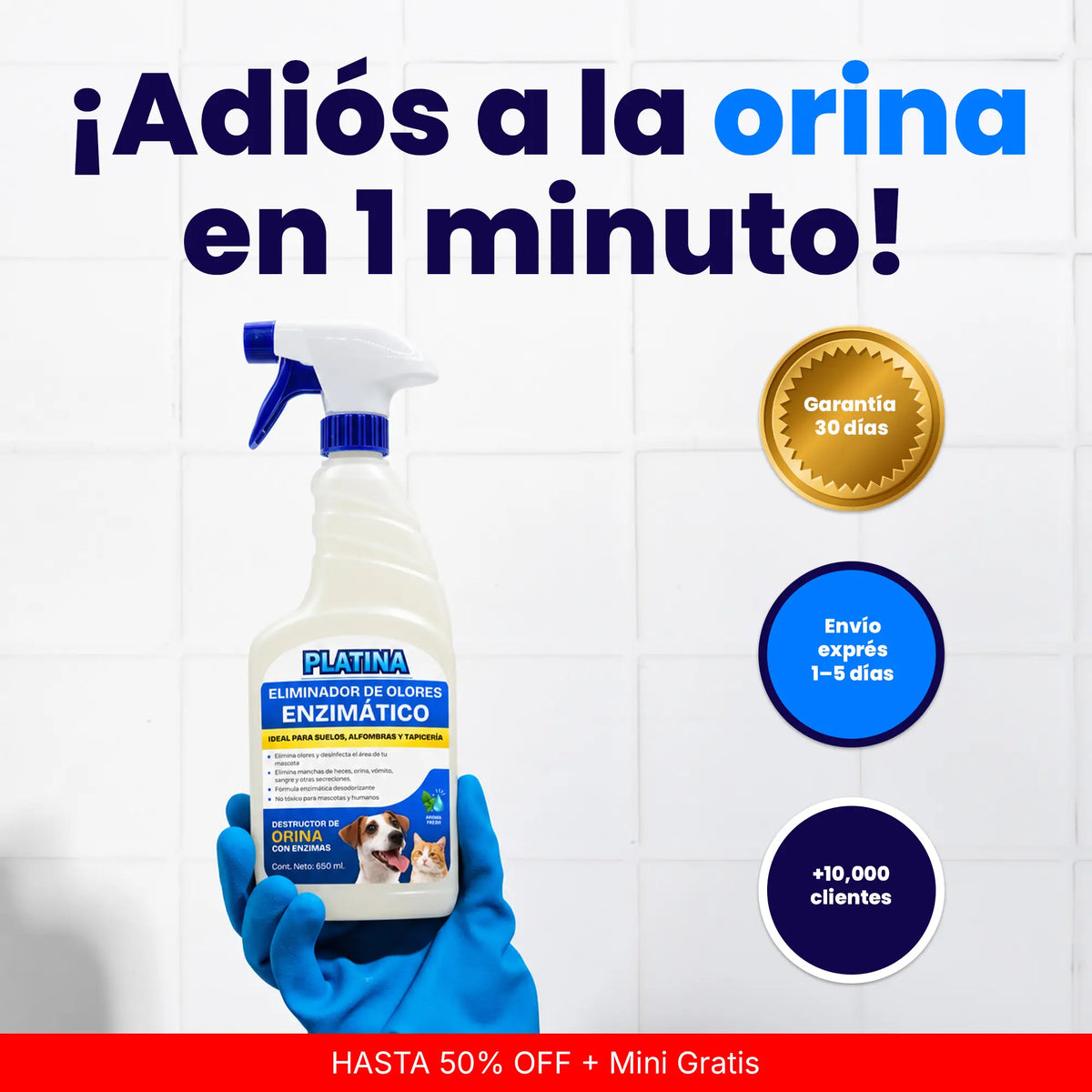 Limpiador Enzimático Eliminador de Olores de Orina en Spray - 650 ml