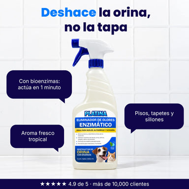 Limpiador Enzimático Eliminador de Olores de Orina en Spray - 650 ml