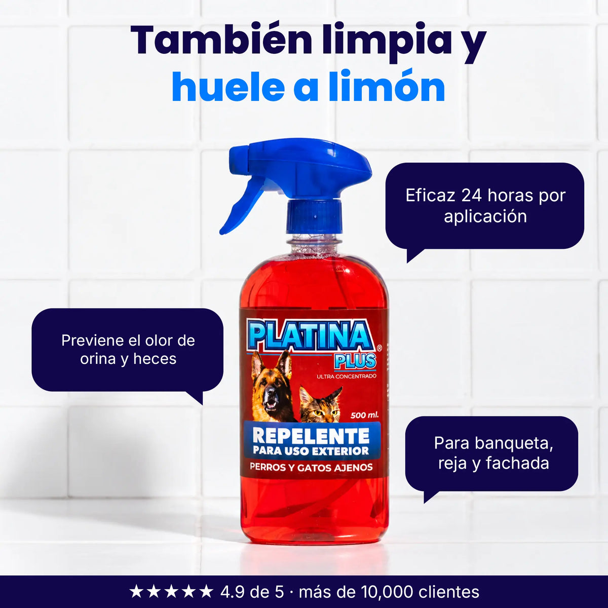 Repelente de Perros y Gatos Ajenos - Para Exteriores Protege tu hogar - Ultra Concentrado 500ml