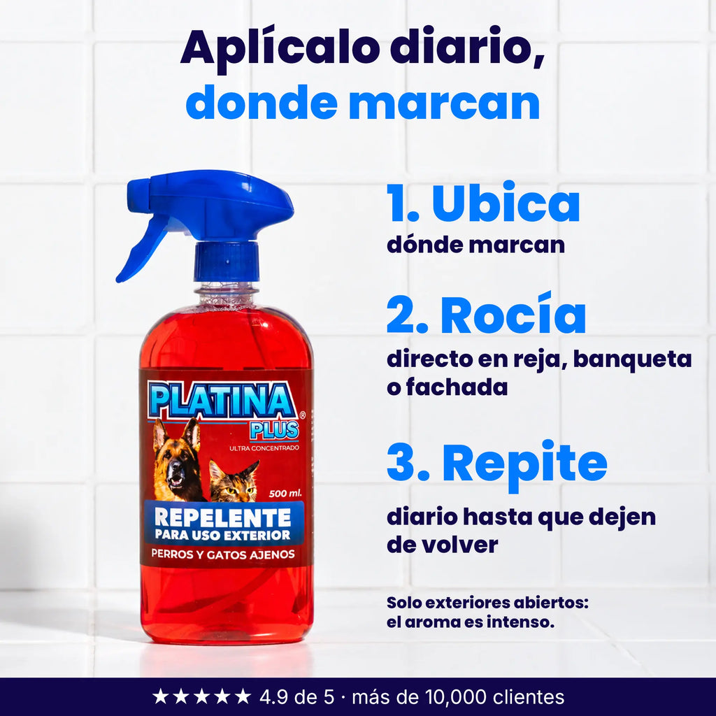 Repelente de Perros y Gatos Ajenos - Para Exteriores Protege tu hogar - Ultra Concentrado 500ml