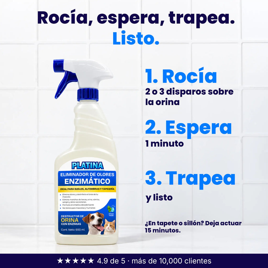 Limpiador Enzimático Eliminador de Olores de Orina en Spray - 650 ml