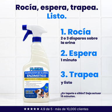 Limpiador Enzimático Eliminador de Olores de Orina en Spray - 650 ml