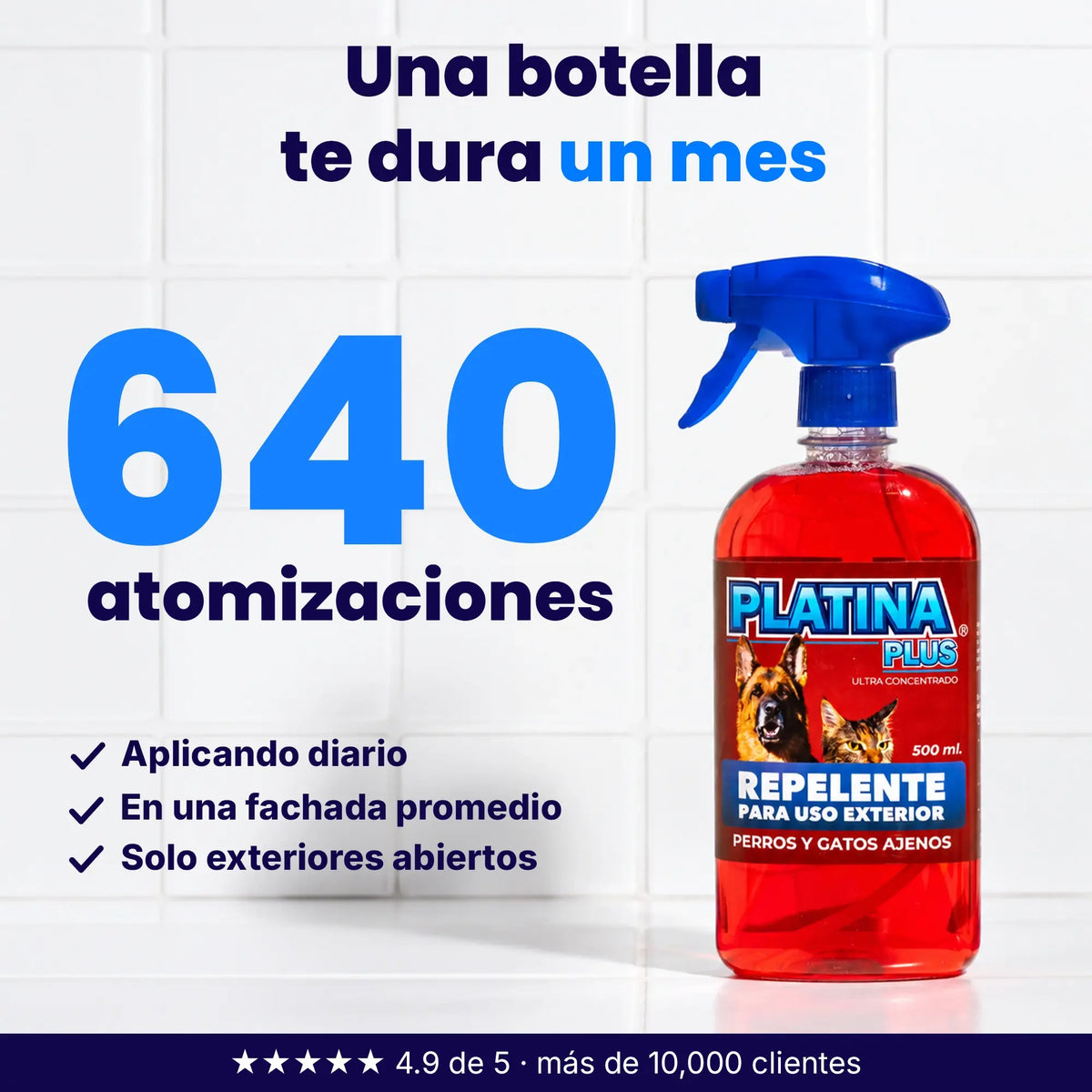 Repelente de Perros y Gatos Ajenos - Para Exteriores Protege tu hogar - Ultra Concentrado 500ml