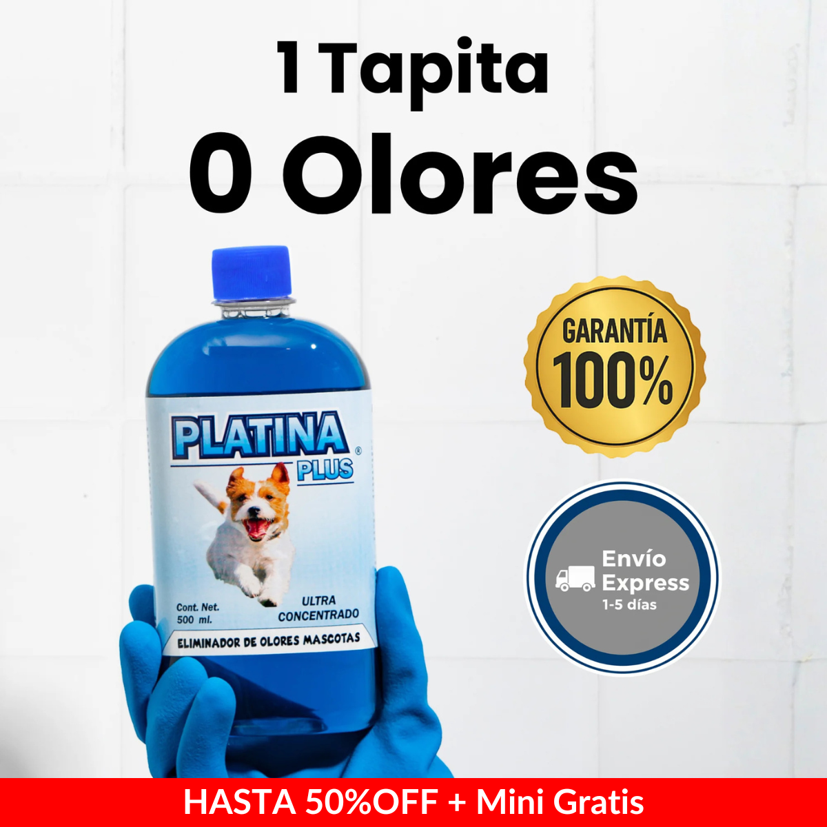 Eliminador de Olores Mascotas - ULTRA Concentrado - Platina PLUS - 500ml