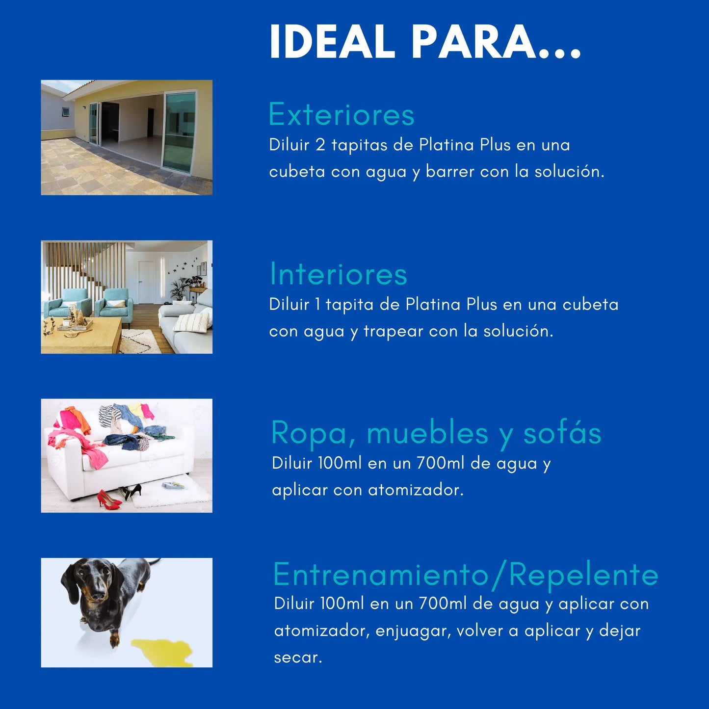 Eliminador de Olores Mascotas - ULTRA Concentrado - Platina PLUS - 500ml