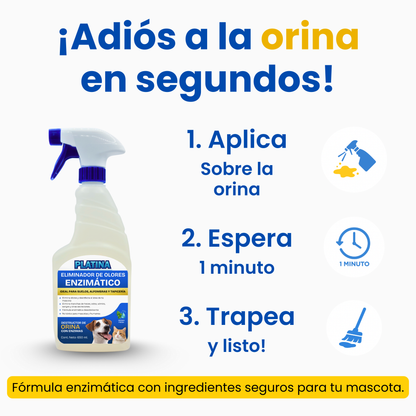 Limpiador enzimático de Orina y Eliminador de Olores en Spray - 650 ml