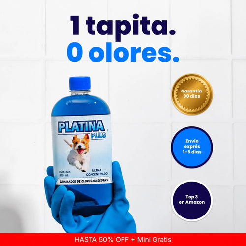 Eliminador de Olores Mascotas - ULTRA Concentrado - Platina PLUS - 500ml